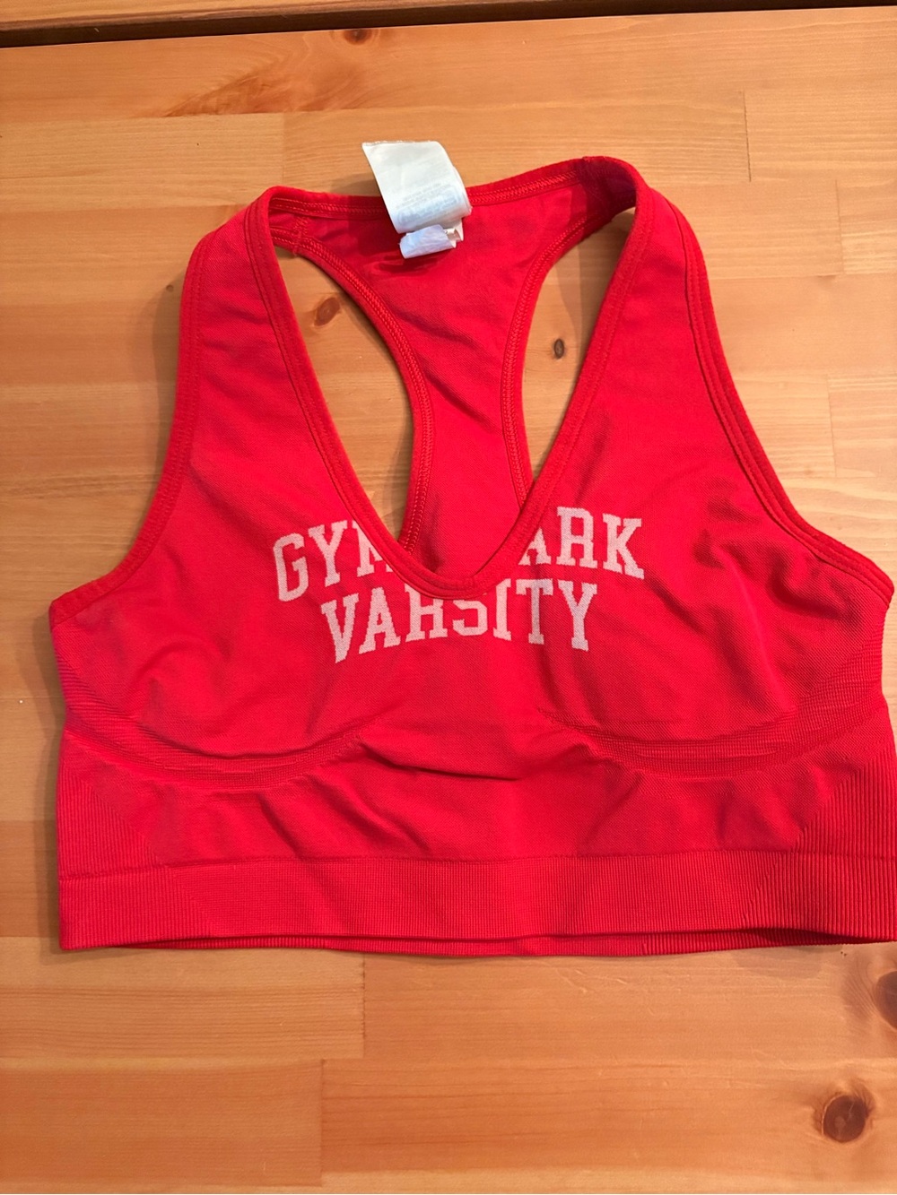 Gymshark Red Varsity Racerback Sports Bra - Picture 8 of 9